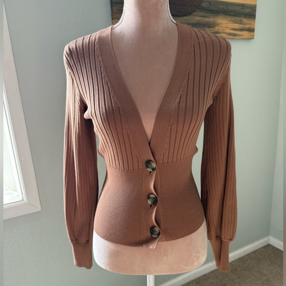 Madewell Langley Slim Cardigan Sweater in Faded Earth Size XS - Picture 3 of 7